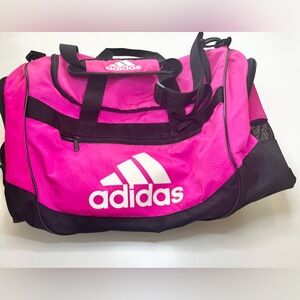 Adidas Pink Blk GYM BAG LADIES Defender Il Duffel Pink School Exercise Preowned